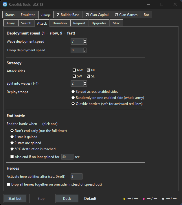 Smart attacks (dark mode)